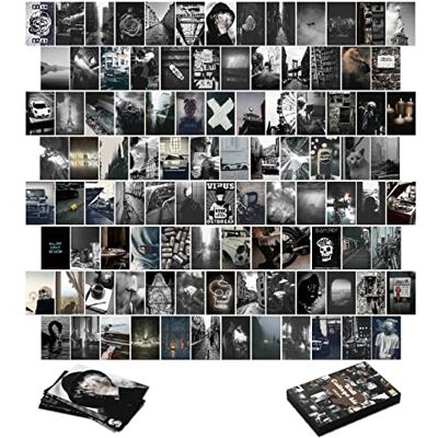 LOVEDMORE Kit per collage fotografico da parete, 100 immagini, poster estetici in bianco e nero per decorazione da parete, kit collage VSCO, stampe fotografiche per camera scura, regali decorativi per LOVEDMORE Kit per collage fotografico da parete, 100 immagini, poster estetici in bianco e nero per decorazione da parete, kit collage VSCO, stampe fotografiche per camera scura, regali decorativi per