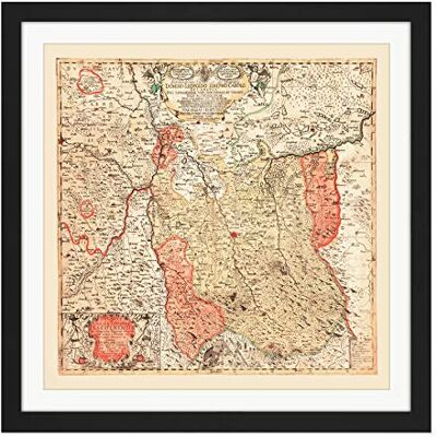 Mappa Antica 1724 Nigrinus Duchy Teschen Vecchia Replica Quadrata in Legno incorniciato Stampa Artistica da Parete, 40,6 x 40,6 cm Mappa Antica 1724 Nigrinus Duchy Teschen Vecchia Replica Quadrata in Legno incorniciato Stampa Artistica da Parete, 40,6 x 40,6 cm