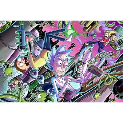 Buyartforless Poster di Rick and Morty Chaos, 91 x 61 cm, multicolore Buyartforless Poster di Rick and Morty Chaos, 91 x 61 cm, multicolore