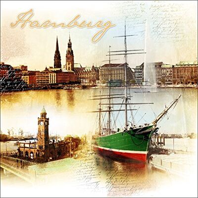 PRO-Art g5110a Decorazione da Parete, Tecnica glicée, 'Hamburg' 30 x 30 cm, Multicolore, 70 x 70 cm PRO-Art g5110a Decorazione da Parete, Tecnica glicée, 'Hamburg' 30 x 30 cm, Multicolore, 70 x 70 cm