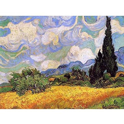 Wee Blue Coo Vincent Van Gogh Wheat Field With Cypresses 1889 Painting Art Print Poster Wall Decor 12X16 Inch Wee Blue Coo Vincent Van Gogh Wheat Field With Cypresses 1889 Painting Art Print Poster Wall Decor 12X16 Inch