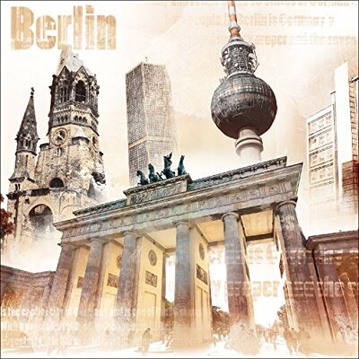 PRO-Art Decorazione da Parete, Tecnica glicée, 'Berlin' 30 x 30 cm, Multicolore, 30x30 cm PRO-Art Decorazione da Parete, Tecnica glicée, 'Berlin' 30 x 30 cm, Multicolore, 30x30 cm
