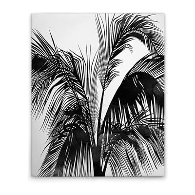 A.S. Création Stampa su tela, motivo: palme, colore nero, bianco, 40 x 50 cm A.S. Création Stampa su tela, motivo: palme, colore nero, bianco, 40 x 50 cm