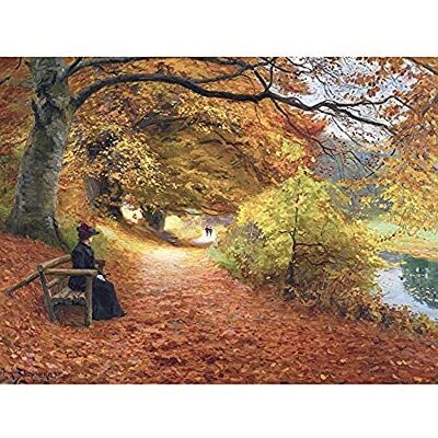 Stampa artistica su tela di alta qualità con sentiero boscoso di Brendekilde Stampa artistica su tela di alta qualità con sentiero boscoso di Brendekilde