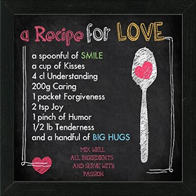 ART , , Quadretto Scandic-Living Recipe for Love, 35 x 35 cm, Multicolore (Bunt) ART , , Quadretto Scandic-Living Recipe for Love, 35 x 35 cm, Multicolore (Bunt)