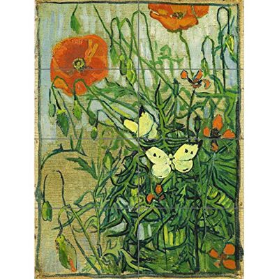 Artery8 Vincent Van Gogh Butterflies And Poppies XL Giant Panel Poster (8 Sections) Manifesto Artery8 Vincent Van Gogh Butterflies And Poppies XL Giant Panel Poster (8 Sections) Manifesto