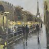 Jon Barker "Paris Reflections Stampa su tela, in cotone, multicolore, 3,20 x 40,00 x 40,00 cm