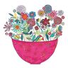 kim anderson -Ciotola Rosa su Tela, 40 x 40 cm, Motivo: Impronte, Colore: Multicolore