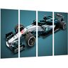 Cuadros Cámara Quadro Su Legno, Auto Formula 1, Mercedes F1 W09, Mercedes F1 2018, Lewis Hamilton, Valtteri Bottas, 131 x 62cm, Stampa in qualita fotografica. Ref.