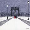 Jon Barker Stampa su tela Nighttime Stroll Across Brooklyn Bridge New York, in cotone, multicolore, 3,20 x 40,00 x 40,00 cm