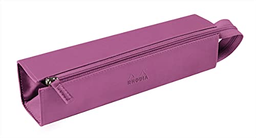 Rhodia – Astuccio portapenne 23 x 5 x 5 cm, apertura piatta per uso come astuccio a lunga cerniera utilizzabile in Finta Pelle – rodiarama