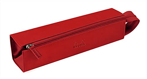 Rhodia Astuccio portapenne rodiarama papavero, 23 x 5 x 5 cm, apertura a piatto per uso come astuccio – finta pelle – portapenne, matite, pennarelli, piccoli accessori