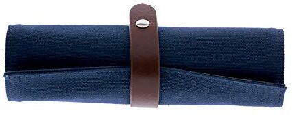 Legami Astuccio in Cotone Canvas, 24,3x19,8 cm, Roll Up, Chiusura con Bottone Regolabile, all'Interno 7 Spazi di Diverse Dimensioni, Blue, Adatto per Disporre il Materiale all'Interno ordinatamente