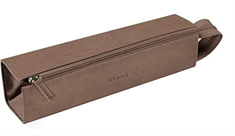 Rhodia – Astuccio portapenne 23 x 5 x 5 cm, apertura piatta per uso come astuccio a lunga cerniera, utilizzabile in Finta Pelle – rodiarama