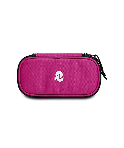 Invicta Portapenne Scuola Ovale Lip XL, Fucsia, New Way, Bustina Ovale con Elastici Porta Penne e Taschino Interno, Accessori Scuola, Accessori Zaini, Bambini e Ragazza, 00% Tessuto RicicLato