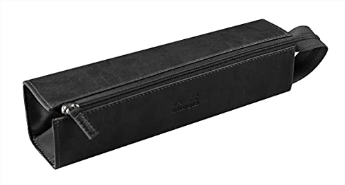 Rhodia Astuccio portapenne rama nero, 23 x 5 x 5 cm, apertura a piatto per uso come penetrare Similpelle Organizer Stylos, matite, Feltri, Piccole Forchette