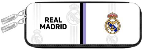 safta , Astuccio Real Madrid 1ª squadra 22/23, 220 x 80 x 50 mm Unisex-Bambini e ragazzi, Nera e bianca, Estándar