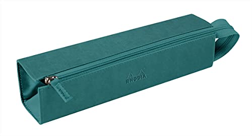 Rhodia – Astuccio portapenne a forma di pavone, 23 x 5 x 5 cm, apertura piatta per uso come astuccio a lunga cerniera, utilizzabile in manico in finta pelle – rodiarama