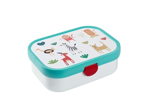 Mepal Porta Pranzo Campus Porta Pranzo Bento per Bambini Porta Pranzo con Scomparto Bento e Forchetta Con Chiusura a Clip Senza BPA e Lavabile in Lavastoviglie 750 ml Animal Friends