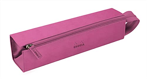 Rhodia Astuccio portapenne rama fucsia 23 x 5 x 5 cm Apertura piatta per uso come pennello, similpelle Stoccaggio penne, matite, pennarelli, piccole forniture