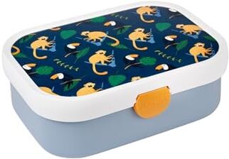 Mepal Porta Pranzo Campus Porta Pranzo Bento per Bambini Porta Pranzo con Scomparto Bento e Forchetta Con Chiusura a Clip Senza BPA e Lavabile in Lavastoviglie 750 ml Jungle.