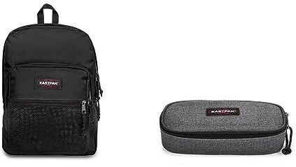 Eastpak Pinnacle, Zaino, Unisex Adulto, 25.5 x 32 x 42.01 cm (38 L), Nero (Black) & Oval Single Astuccio, 22 cm, Grigio (Black Denim)