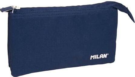 Milan Zaino scuola collezione  3 zip e 5 scomparti blu navy 215x35x125mm, Navy, Casual