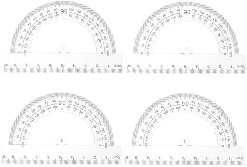 NTRUXZP 4 pezzi Goniometro Plastica, Goniometro 180 Gradi Protractor Plastic Protractor Protractor 180 Goniometro Geometrico