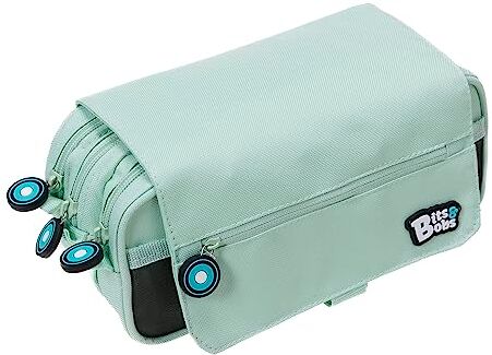 Grafoplás Astuccio scolastico a tre scomparti con risvolto   Mint   bits&bobs   Colori morbidi   23 x 10 x 10 cm   Include orario e zona identificazione, Menta, 23x10x10cm, Scuola