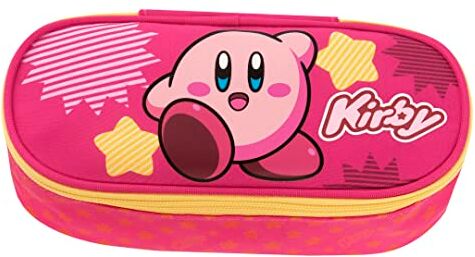 KIRBY Astuccio Scuola Ovale Organizzato, con Divisori Interni e Passanti Elastici Porta Cancelleria Astuccio Portapenne Bambino e Bambina Ideale per Medie e Elementari, 22x7Hx9,5 cm