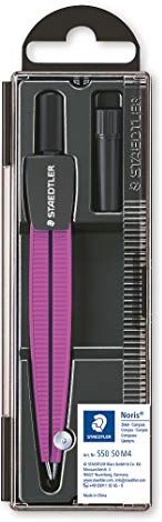 Staedtler 550 50 M4 Noris Compasso di precisione per i primi cerchi a scuola, con spilla da balia, colore: Viola metallizzato