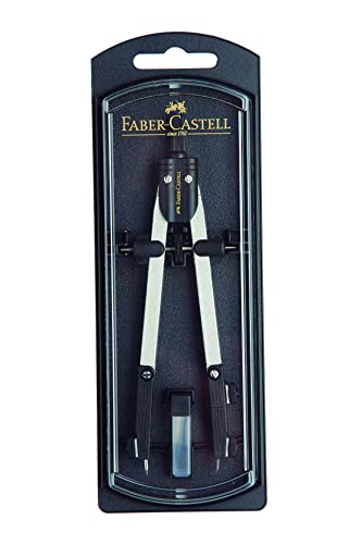 Faber-Castell Compasso a regolazione rapida, con vite centrale, articolazioni in entrambe le aste accessori di ricambio