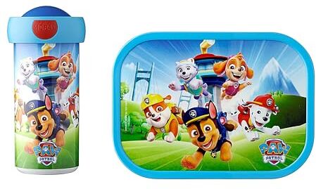 Mepal Set da Pranzo Campus Set da Pranzo per Bambini con Bicchiere e Porta Pranzo Set da Pranzo per la Scuola Lavabile in Lavastoviglie e senza BPA 300 ml + 750 ml Paw Patrol Pups