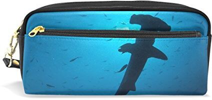 Eslifey Portable sacchetto Scalloped Hammerhead Sharks PU scuola penna custodia cancelleria matita borse impermeabili cosmetici, trucchi, beauty case