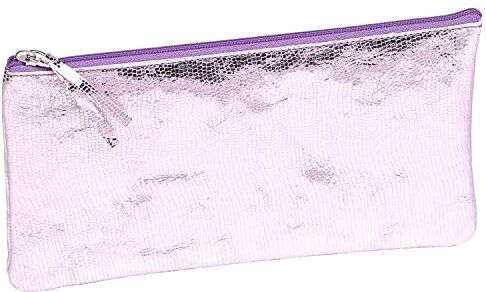 Clairefontaine Trousse piatta Celeste in vera pelle, color Rosa