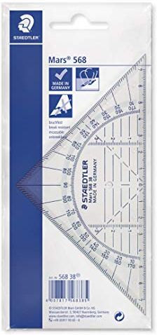 Staedtler 568 38 Mars Geometria Triangolare, 16 cm, infrangibile, appendibile, stampato sacchetto di polietilene.