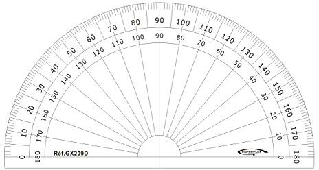 Graphoplex Goniometro 1/2 cerchio, colore: Trasparente