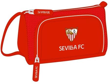 safta , Astuccio con tasca pieghevole vuoto Sevilla FC, 200 x 85 x 110 mm Unisex-Bambini e ragazzi, Rosso, Estándar