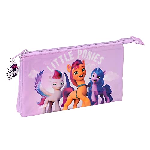 safta My Little Pony Astuccio triplo , astuccio per bambini, ideale per bambini dai 5 ai 14 anni, comodo e versatile, 22 x 3 x 12 cm, colore viola