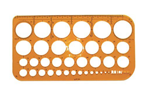 Graphoplex Set di anelli per cerchi, 36 cerchi da 1 a 36 mm, colore: Arancione trasparente