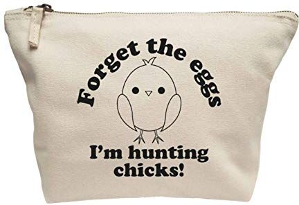 Creative Flox Astuccio creativo per trucchi, motivo:"Forget Egss I'm Hunting Chicks