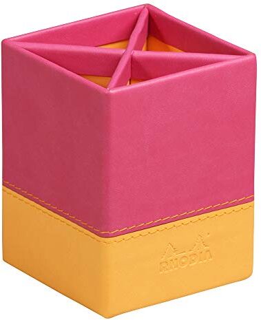 Rhodia Portamatite rama, 8x8 cm, cucitura a punto sella, similpelle lampone