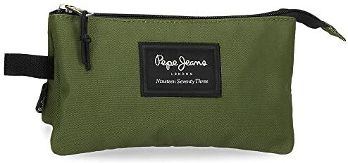 Pepe Jeans Aris, Accessori Da Viaggio Custodia Per Trucchi Bambini E Ragazzi, Verde (Green), Astuccio triplo