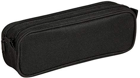 Clairefontaine Astuccio scolastico rettangolare, 2 scomparti, 23 x 7 x 8 cm, colore: Nero