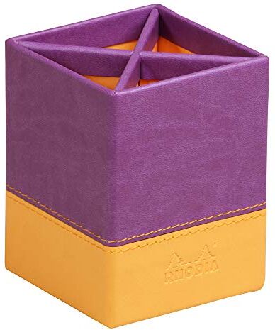 Rhodia Portamatite rama, 8x8 cm, cucitura a punto sella, similpelle viola