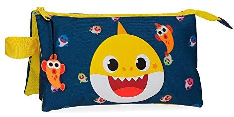 Shark My Good Friend, Astuccio A Tre Scomparti 22 Cm Unisex Bambini, Blu (Blue), 22x12x5 cms