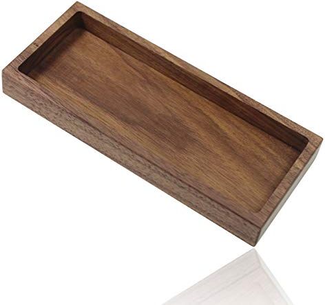 aufodara Vassoio in Legno massello, Supporto per Astuccio per Penne a Matita, Scatola per Organizer per Accessori da Scrivania per Ufficio, Casa, Scuola, 19,1 x 8,2 x 2,2 cm (Noce)