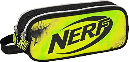 safta M513 Nerf Neon Astuccio doppio, 210x60x80 mm Unisex Bambini, Nero/Lima, único -