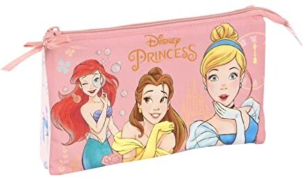 safta 812280744 Disney Princess Dream It Astuccio Triplo, 220x30x120 mm Unisex Bambini, Rosa Claro, único -