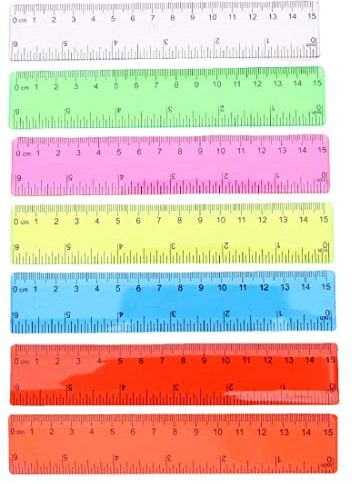 SULIUDAJI 7 pezzi Righello Plastica, 15 cm Righelli Plastic Ruler per Studenti Scuola Ufficio